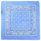 BANDANA Paisley 100% COTTON Head Wrap Durag Bandanna Summer Biker Scarf Mask - Sky Blue