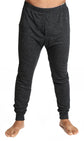 Mens Merino Wool Blend Long John Thermal Pants Underwear Thermals Warm Winter - Black - XL