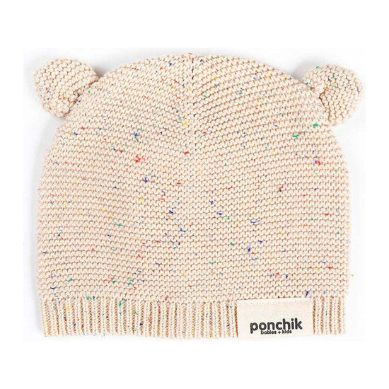 Ponchik Babies + Kids Bear Knitted Beanie Hat - Carmel - 12-24 Months