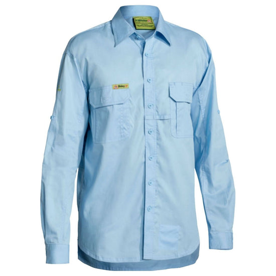 BISLEY Insect Protection Fishing Shirt Long Sleeve Casual Business Work Cotton - VRS6140_BBLB (Blue) - S