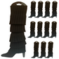 12x LEG WARMERS Knitted Womens Costume Neon Dance Party Knit 80s BULK - Black