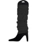 12 LEG WARMERS Knitted Womens Neon Party Knit Ankle Fluro Dance Costume 80s BULK - Black