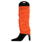 12 LEG WARMERS Knitted Womens Neon Party Knit Ankle Fluro Dance Costume 80s BULK - Fluro Orange