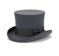 5.5"" Premium Australian Wool Felt Top Hat w/ Satin Lining Mad Hatter Magician Tuxedo in Grey - 60cm