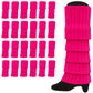 24x Womens Leg Warmers Disco Winter Knit Dance Party Crochet Legging Socks Costume - Hot Pink