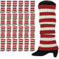24x Womens Leg Warmers Disco Winter Knit Dance Party Crochet Legging Socks Costume - Red/White Stripe