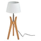 Bamboo Tripod Table Lamp Desk Modern Rustic Geo Light w Linen Shade