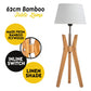 Bamboo Tripod Table Lamp Desk Modern Rustic Geo Light w Linen Shade