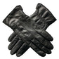 Ladies Genuine Sheepskin Leather Gloves Fleece Lined Warm Winter Womens in Black - L