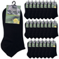 24x COTTON ANKLE SOCKS Sport Low Cut Mens Womens Running  BULK Anklet - Black - 6-11