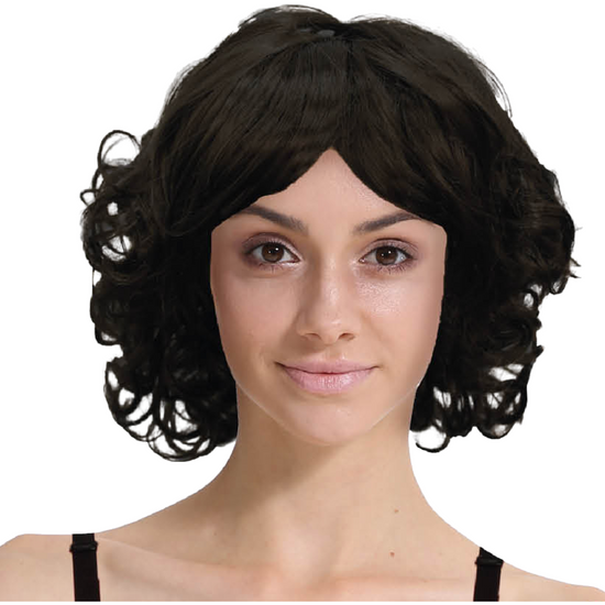 CURLY BOB WIG Hair Party Costume Halloween Fancy Dress Up 60s 70s Cosplay - Black