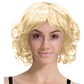 CURLY BOB WIG Hair Party Costume Halloween Fancy Dress Up 60s 70s - Blonde