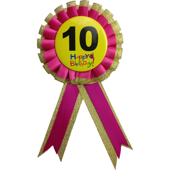 BIRTHDAY BADGE Party Favour Award Rosette Fancy Dress Girls Boys Childrens Kids -