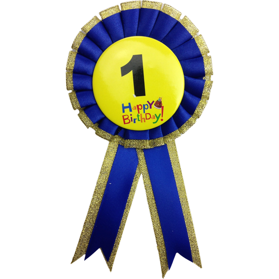 BIRTHDAY BADGE Party Favour Award Rosette Fancy Dress Girls Boys Childrens Kids -