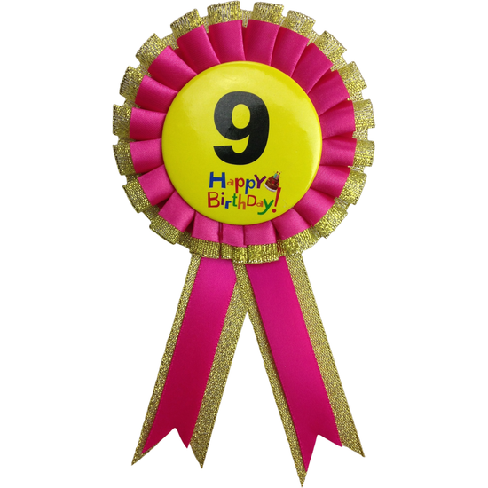 BIRTHDAY BADGE Party Favour Award Rosette Fancy Dress Girls Boys Childrens Kids -