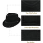 Classic Trilby Hat Fedora Felt Costume Gangster Jazz Cap in Black - One Size