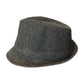 CLASSIC TRILBY HAT Fedora Felt Cap Costume Gangster in Herringbone Charcoal