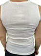 Ladies Sleeveless Singlet Top Womens Summer Basic Tank Shirt Lace Motif Front - Natural - 12-14