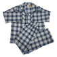 KIDS FLANNELETTE PYJAMAS PJs Boys Girls Flannel Pajamas Pyjama Winter Set PJ - Black/Blue/White Check - 8
