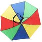 RAINBOW UMBRELLA HAT Rain Novelty Cap Costume Outdoor Camping Beach Fishing