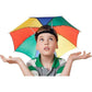 RAINBOW UMBRELLA HAT Rain Novelty Cap Costume Outdoor Camping Beach Fishing