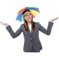 RAINBOW UMBRELLA HAT Rain Novelty Cap Costume Outdoor Camping Beach Fishing