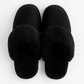 Sheepskin Wool Womens Slippers Scuffs Slip On Winter Ugg Slippers in Black - 10