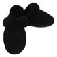 100% Sheepskin Moccasin Slippers Winter Genuine Scuffs Slip On Mens Womens - Black (with fur) - 7