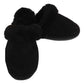 100% Sheepskin Moccasin Slippers Winter Genuine Scuffs Slip On Mens Womens - Black (with fur) - 7