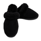 Sheepskin Wool Womens Slippers Scuffs Slip On Winter Ugg Slippers in Black - 9