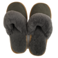 Sheepskin Wool Womens Slippers Scuffs Slip On Winter Ugg Slippers in Grey - 7
