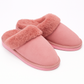 Sheepskin Wool Womens Slippers Scuffs Slip On Winter Ugg Slippers in Pink - 8