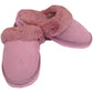 100% Sheepskin Moccasin Slippers Winter Genuine Scuffs Slip On Mens Womens - Pink (with fur) - 9