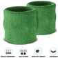 WRISTBAND & HEADBAND SET Tennis Terry Towelling Cotton Sweat Band Team Gym  - Green