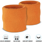 WRISTBAND & HEADBAND SET Tennis Terry Towelling Cotton Sweat Band Team Gym  - Orange