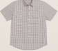 Bisley Mens Short Sleeve Check Shirt Checkered Cotton Blend Casual Business Work - Burgundy - M