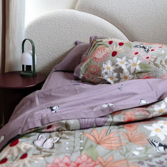 100% Cloud Cotton Duvet Quilt Cover Set w/ 2 Pillow Cases in Serena - Queen