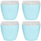 4x Oval Swing Top Waste Rubbish Bin Acrylic Lightweight Compact Bathroom Office in Blue