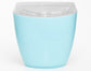 4x Oval Swing Top Waste Rubbish Bin Acrylic Lightweight Compact Bathroom Office in Blue