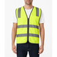Hi Vis Safety Vest Reflective Tape Zip Up Workwear Pocket High Visibility in Yellow - M