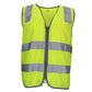 Hi Vis Safety Vest Reflective Tape Zip Up Workwear Pocket High Visibility in Yellow - M