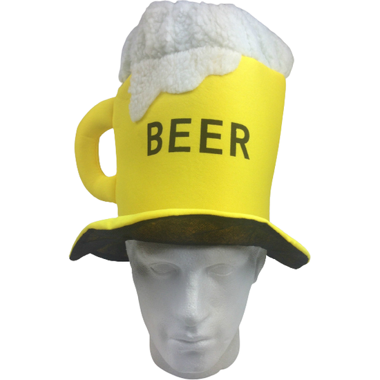 BEER HAT Drinking Mug Party Costume Accessory Fancy Dress Cap Halloween Unisex