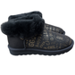 Womens Australian Sheepskin Wool Fur Mini UGG Ankle Boots in Gold Black - 4