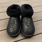 Womens Australian Sheepskin Wool Fur Mini UGG Ankle Boots in Gold Black - 6