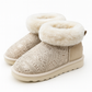 Womens Australian Sheepskin Wool Fur Mini UGG Ankle Boots in Gold Sand - 4