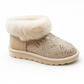 Womens Australian Sheepskin Wool Fur Mini UGG Ankle Boots in Gold Sand - 5