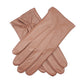 Dents Mens Genuine Full Grain Leather Gloves 3 Point Stitch Fleece Lined Warm Winter - Cognac - Small