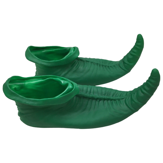 ELF SHOES Christmas Costume Elves Latex Dress Up Party Xmas St Patricks Day Boots - Green