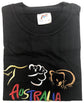Adult Australia T Shirt Kangaroo Koala 100% Cotton Souvenir Tee Top - Black - XL