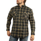 Mens FLANNELETTE SHIRT Check 100% COTTON Flannel Vintage Long Sleeve - 99 (Full Placket) - S